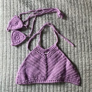 Handmade Crochet Top with matching Foot Thongs